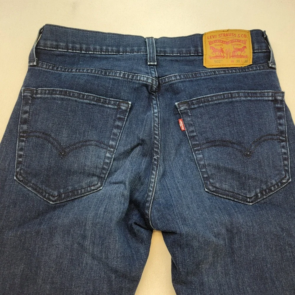Levi's 502 Regular Taper Jeans Mens 30x30 Dark Wash All Seasons Tech Denim